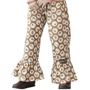 Matilda Jane Brown With Flower Print Ruffle Capri Pant Girls Size 8